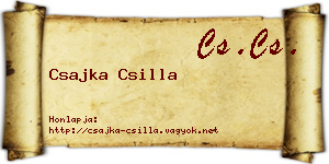Csajka Csilla névjegykártya